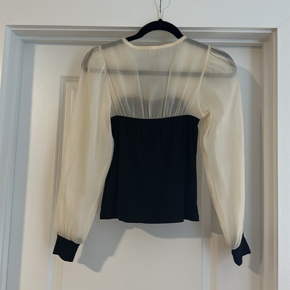 J.ING Emmalee Black Puff Sleeve Blouse | Size Small - Picture 4 of 7